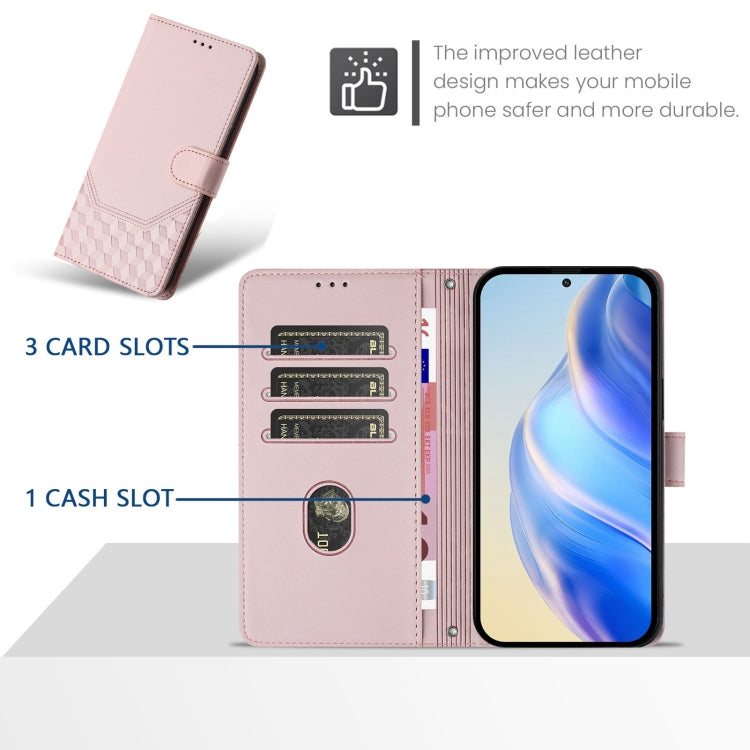 For Motorola Moto G 5G 2024 Oversea Honeycomb Embossing RFID Leather Phone Case(Pink) - Motorola Cases by PMC Jewellery | Online Shopping South Africa | PMC Jewellery | Buy Now Pay Later Mobicred