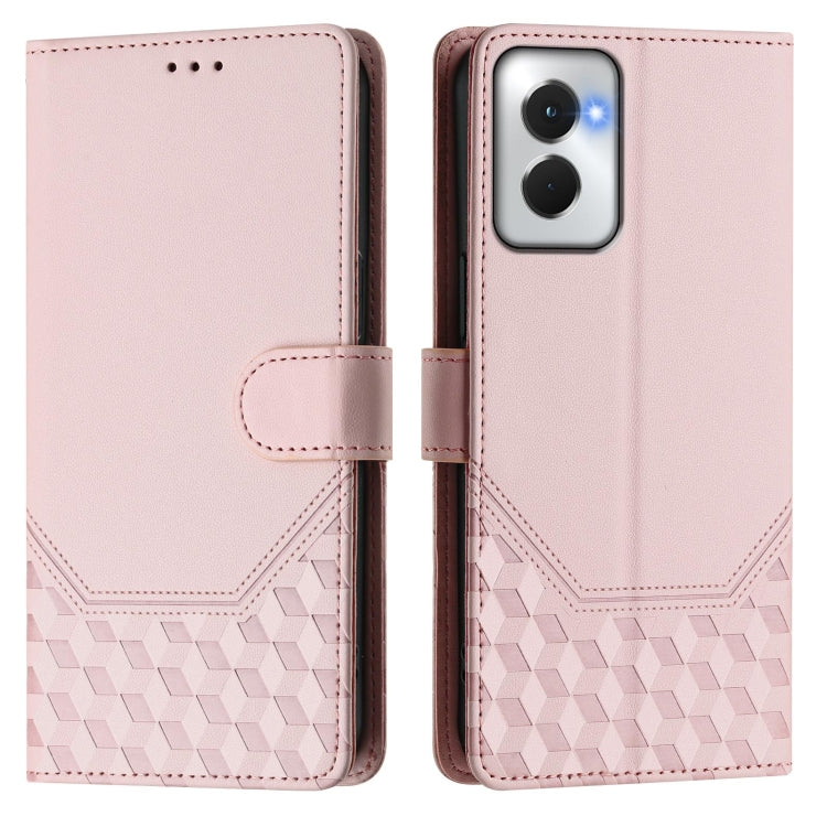 For Motorola Moto G Power 5G 2024 Honeycomb Embossing RFID Leather Phone Case(Pink) - Motorola Cases by PMC Jewellery | Online Shopping South Africa | PMC Jewellery | Buy Now Pay Later Mobicred