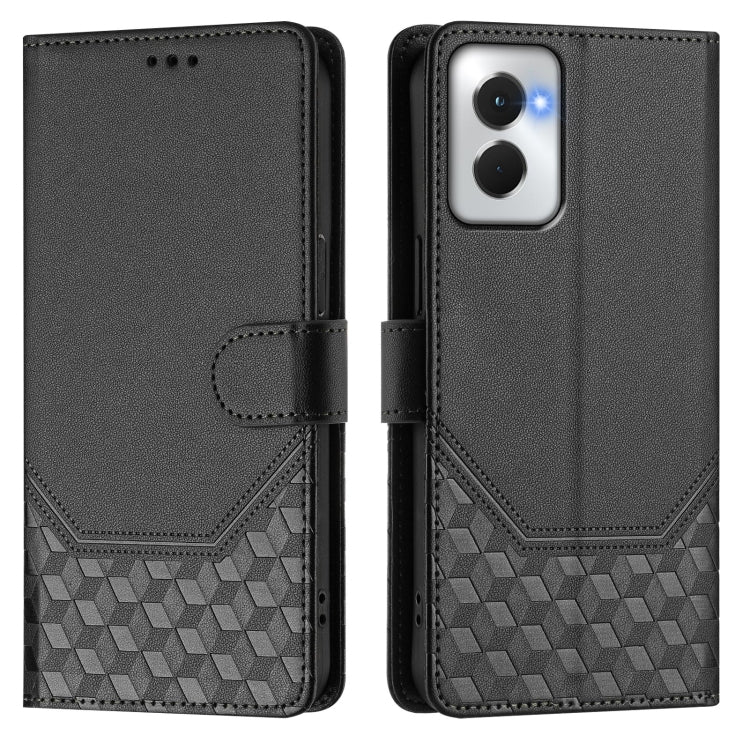For Motorola Moto G Power 5G 2024 Honeycomb Embossing RFID Leather Phone Case(Black) - Motorola Cases by PMC Jewellery | Online Shopping South Africa | PMC Jewellery | Buy Now Pay Later Mobicred