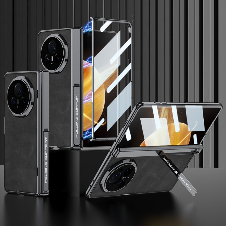 For Honor Magic V3 GKK Integrated Magnetic Fold Hinge Leather Shockproof Phone Case(Matte Black) - free shipping - PMC Jewellery - Order now!