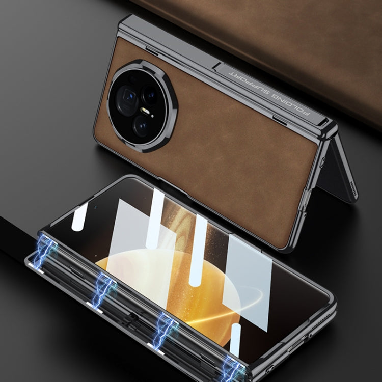 For Honor Magic V3 GKK Integrated Magnetic Fold Hinge Leather Shockproof Phone Case(Matte Black) - free shipping - PMC Jewellery - Order now!