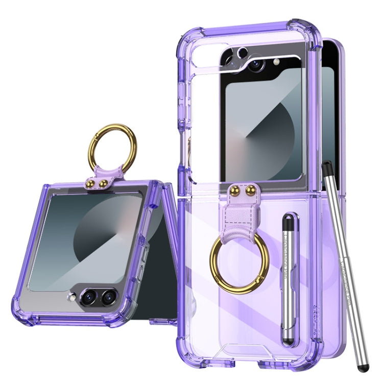 For Samsung Galaxy Z Flip6 GKK Airbag Protective Phone Case with Ring & Pen(Purple) - free shipping - PMC Jewellery - Order now!