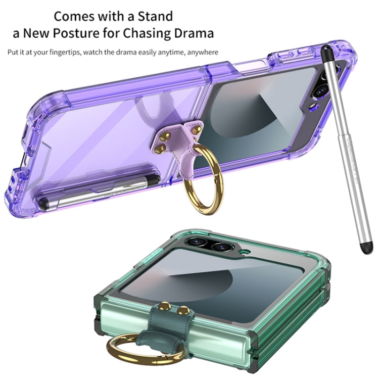 For Samsung Galaxy Z Flip6 / Flip7 FE GKK Airbag Protective Phone Case with Ring & Pen(Green) - free shipping - PMC Jewellery - Order now!