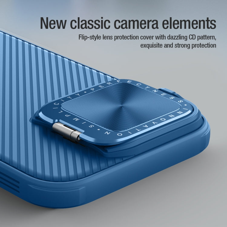 For iPhone 16 Pro Max NILLKIN Black Mirror Prop CD Texture Mirror Phone Case(Blue) - free shipping - PMC Jewellery - Order now!