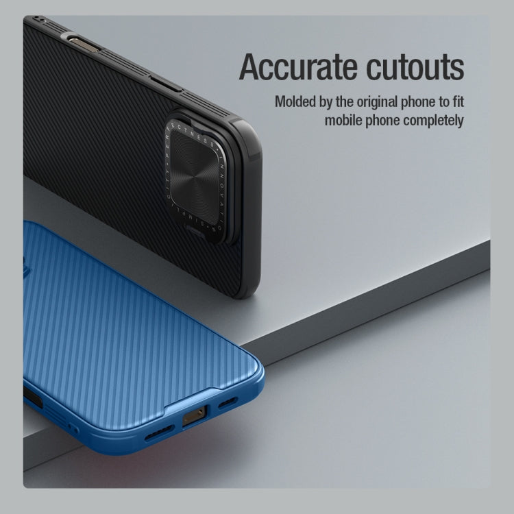 For iPhone 16 Pro Max NILLKIN Black Mirror Prop CD Texture Mirror Phone Case(Blue) - free shipping - PMC Jewellery - Order now!