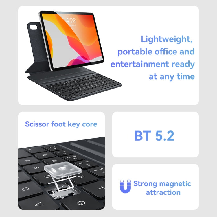 For iPad Pro 11 2022 / Air 10.9 2022 Yesido Dual-sided Clip Magnetic Keyboard Leather Case(Black) - free shipping - PMC Jewellery - Order now!