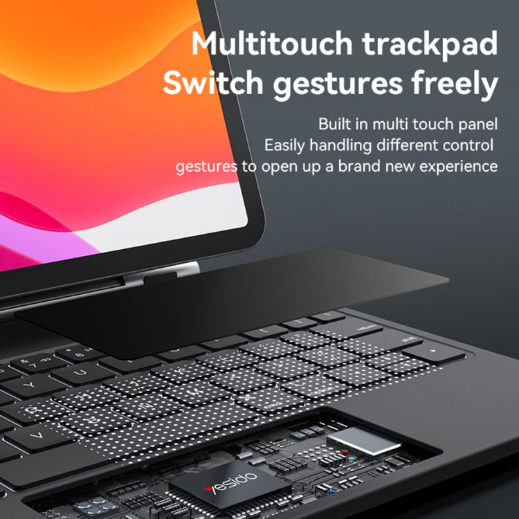 For iPad Pro 12.9 2020 / 2018 Yesido Dual-sided Clip Digital Display Magnetic Keyboard Leather Case(Black) - free shipping - PMC Jewellery - Order now!