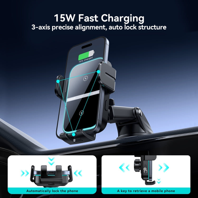 JOYROOM JR-ZS246S Car Instrument Platform Wireless Charger Phone Holder(Black) - free shipping - PMC Jewellery - Order now!
