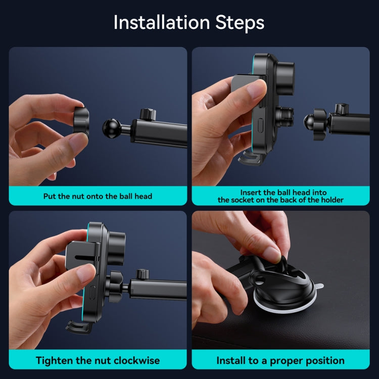 JOYROOM JR-ZS246S Car Instrument Platform Wireless Charger Phone Holder(Black) - free shipping - PMC Jewellery - Order now!