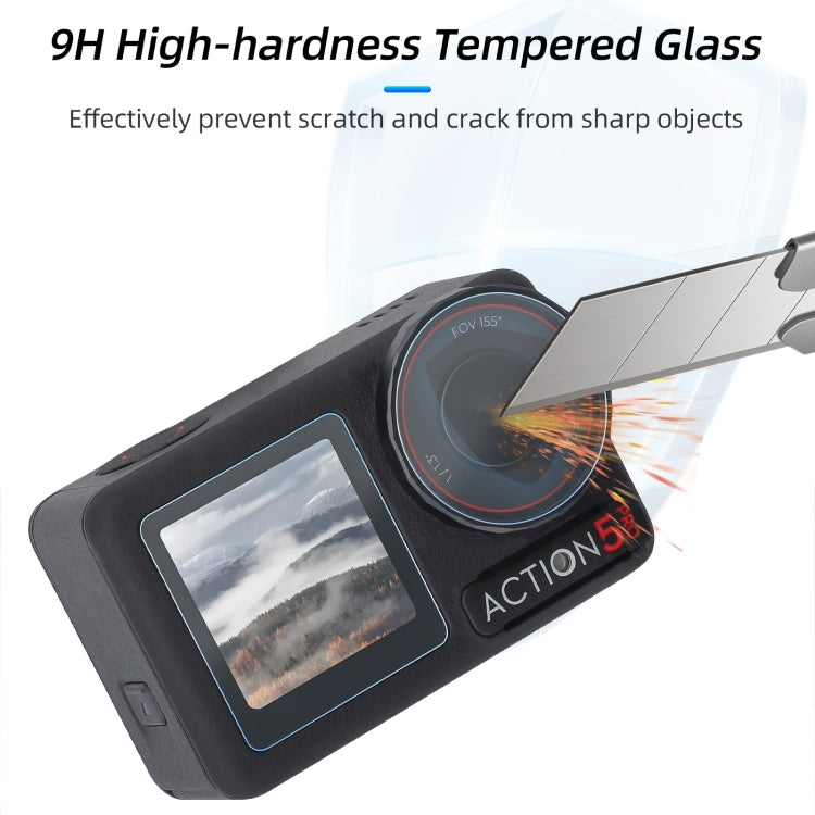 For DJI Osmo Action 5 Pro Sunnylife 3 in 1 Lens Protector Front and Rear Screen Tempered Glass Films, Quantity:1 + 1 + 1 Sets - free shipping - PMC TechLife - Order now!