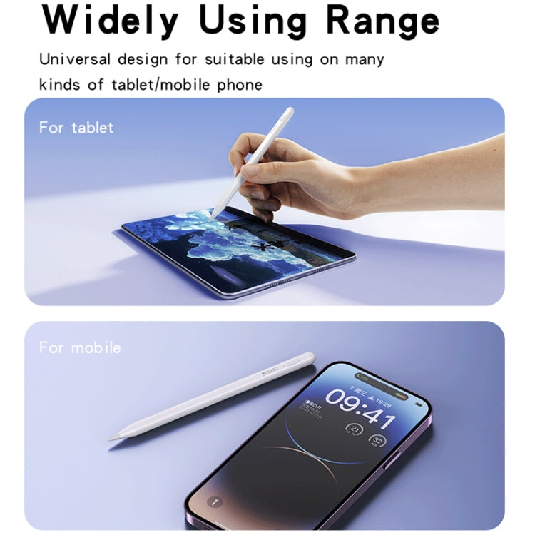 Yesido ST15 Anti-mistouch Magnetic Adhesive Active Universal Capacitive Stylus Pen(White) - free shipping - PMC Jewellery - Order now!