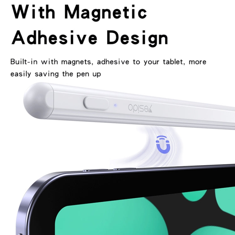Yesido ST15 Anti-mistouch Magnetic Adhesive Active Universal Capacitive Stylus Pen(White) - free shipping - PMC Jewellery - Order now!