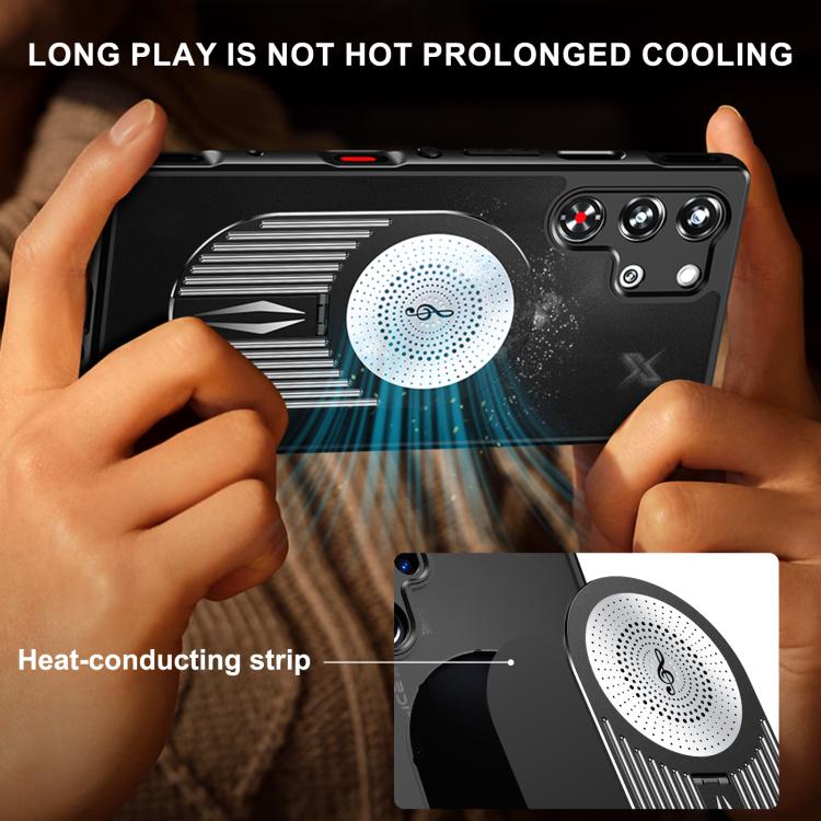 For ZTE nubia Red Magic 10 Pro+ Heat Dissipation Aromatherapy MagSafe Holder Phone Case(Black) - ZTE Cases by PMC TechLife | Online Shopping South Africa | PMC TechLife | Buy Now Pay Later Mobicred