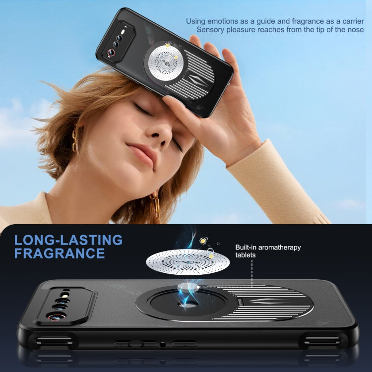 For Asus ROG Phone 6 / 6 Pro / 6D Heat Dissipation Aromatherapy MagSafe Holder Phone Case(Black) - ASUS Cases by PMC TechLife | Online Shopping South Africa | PMC TechLife | Buy Now Pay Later Mobicred