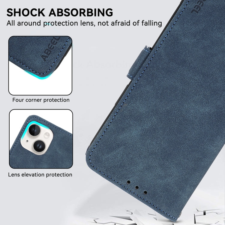 For Samsung Galaxy S25 Ultra 5G ABEEL Frosted Magnetic RFID Leather Phone Case(Blue) - Galaxy S25 Ultra 5G Cases by PMC Jewellery | Online Shopping South Africa | PMC Jewellery | Buy Now Pay Later Mobicred