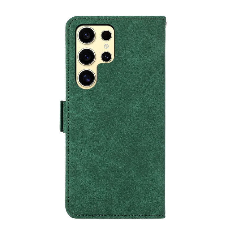 For Samsung Galaxy S25 Ultra 5G ABEEL Frosted Magnetic RFID Leather Phone Case(Green) - Galaxy S25 Ultra 5G Cases by PMC Jewellery | Online Shopping South Africa | PMC Jewellery | Buy Now Pay Later Mobicred