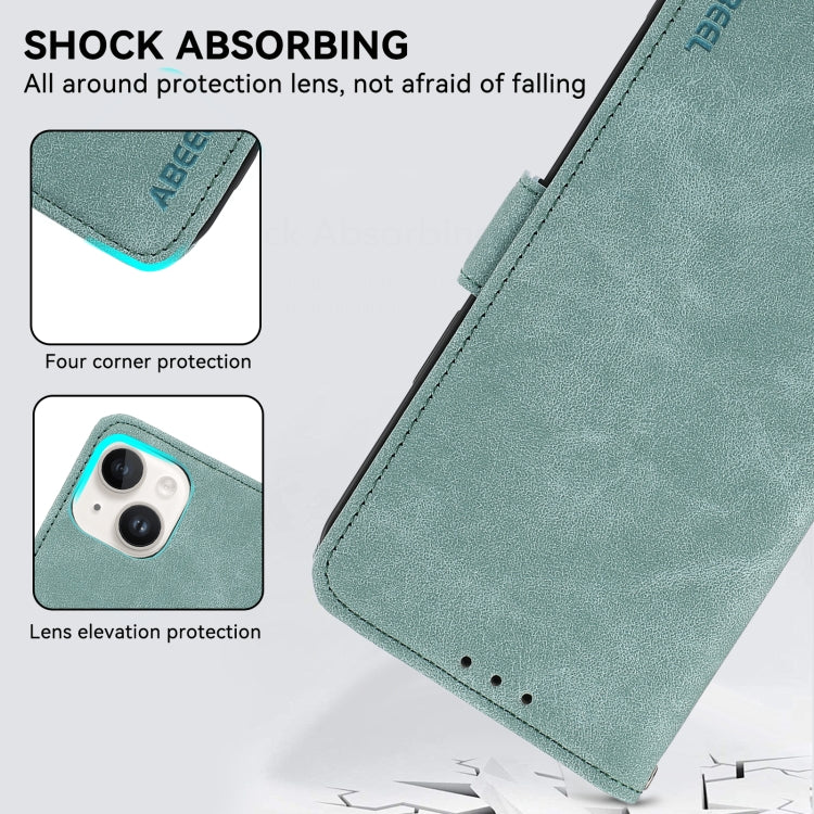 For Samsung Galaxy S25 Ultra 5G ABEEL Frosted Magnetic RFID Leather Phone Case(Cyan) - Galaxy S25 Ultra 5G Cases by PMC Jewellery | Online Shopping South Africa | PMC Jewellery | Buy Now Pay Later Mobicred