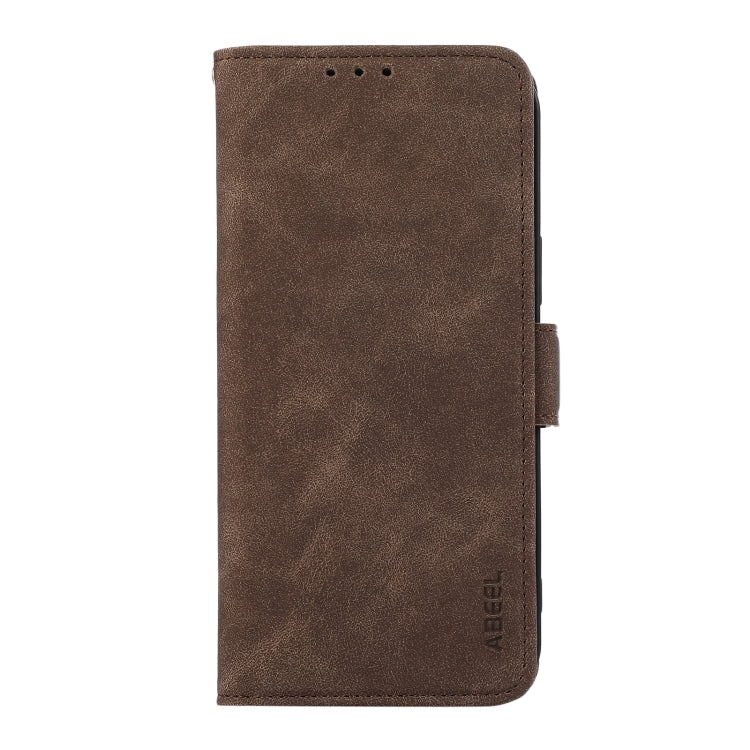 For Samsung Galaxy S25 Ultra 5G ABEEL Frosted Magnetic RFID Leather Phone Case(Brown) - Galaxy S25 Ultra 5G Cases by PMC Jewellery | Online Shopping South Africa | PMC Jewellery | Buy Now Pay Later Mobicred