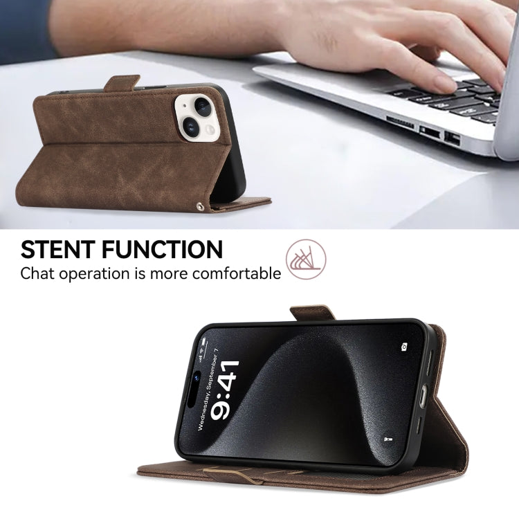 For Samsung Galaxy S25 Ultra 5G ABEEL Frosted Magnetic RFID Leather Phone Case(Brown) - Galaxy S25 Ultra 5G Cases by PMC Jewellery | Online Shopping South Africa | PMC Jewellery | Buy Now Pay Later Mobicred