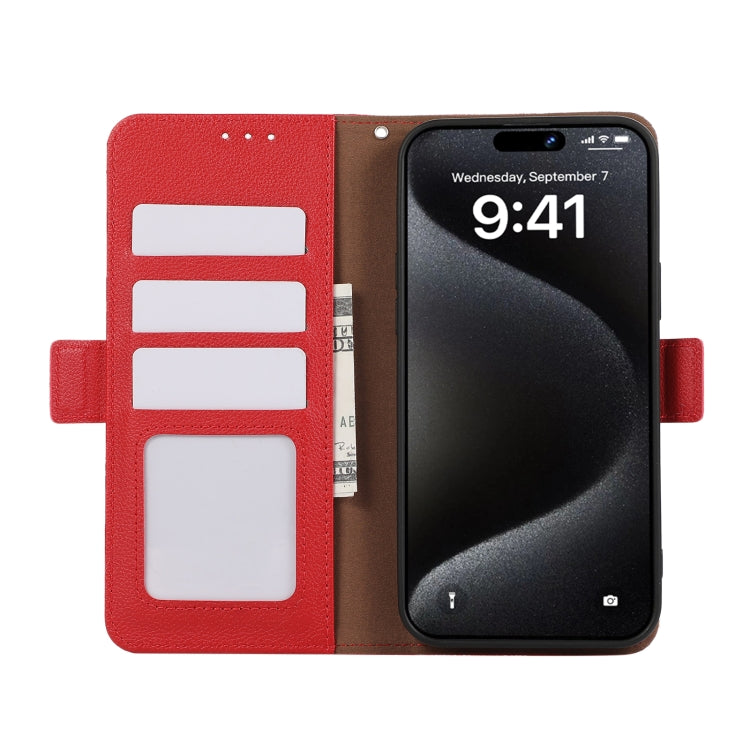 For Samsung Galaxy S25 Ultra ABEEL Side-Magnetic Litchi Pattern Leather RFID Phone Case(Red) - Galaxy S25 Ultra 5G Cases by PMC TechLife | Online Shopping South Africa | PMC TechLife | Buy Now Pay Later Mobicred