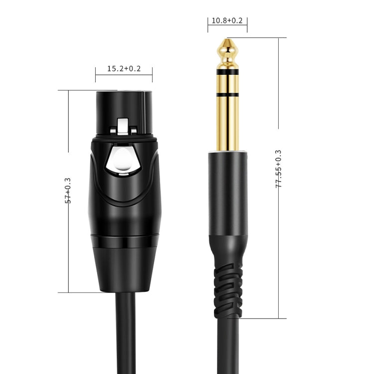 6.35mm to XRL Canon Female Dual Channel Microphone Audio Cable, Length:10m(Black) - free shipping - PMC Jewellery - Order now!