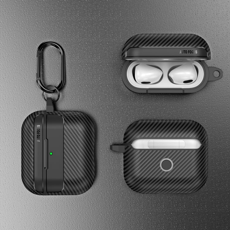 For AirPods 4 Carbon Fiber Texture Bluetooth Earphone Protective Case(Black) - free shipping - PMC Jewellery - Order now!