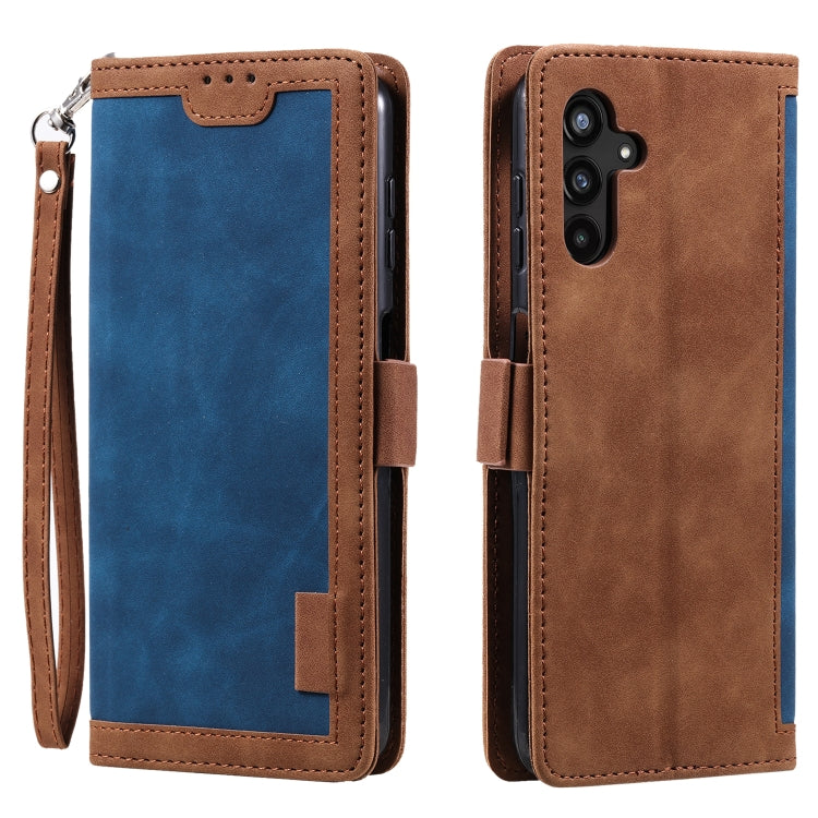 For Samsung Galaxy S25+ 5G Retro Splicing Horizontal Flip Leather Phone Case(Blue) - Galaxy S25+ 5G Cases by PMC TechLife | Online Shopping South Africa | PMC TechLife | Buy Now Pay Later Mobicred
