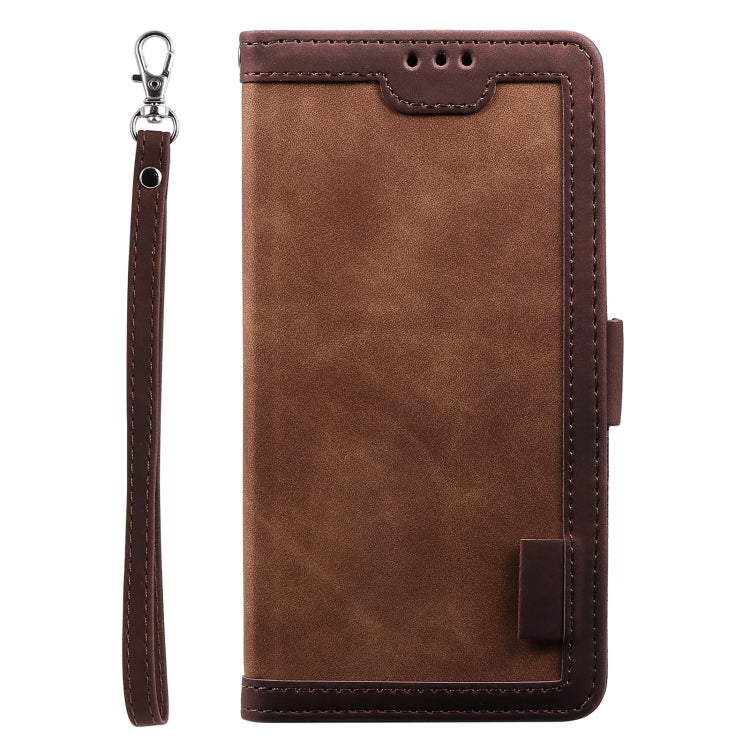 For Samsung Galaxy S25 5G Retro Splicing Horizontal Flip Leather Phone Case(Brown) - Galaxy S25 5G Cases by PMC TechLife | Online Shopping South Africa | PMC TechLife | Buy Now Pay Later Mobicred