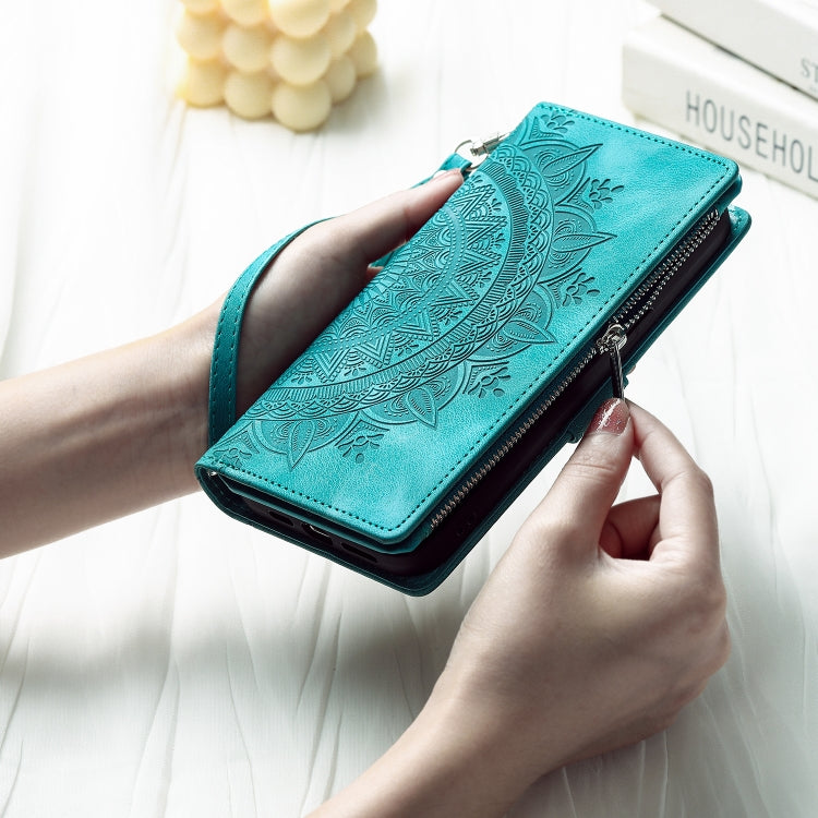 For Samsung Galaxy S25 Ultra 5G Multi-Card Totem Zipper Leather Phone Case(Green) - Galaxy S25 Ultra 5G Cases by PMC Jewellery | Online Shopping South Africa | PMC Jewellery | Buy Now Pay Later Mobicred