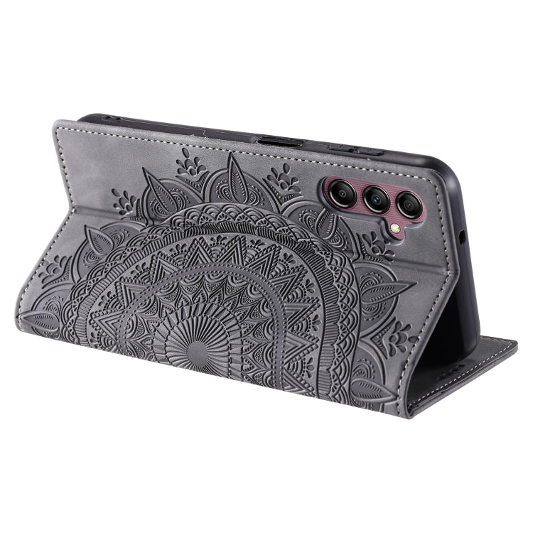 For Samsung Galaxy S25 5G Totem Embossed Magnetic Leather Phone Case(Grey) - free shipping - PMC Jewellery - Order now!