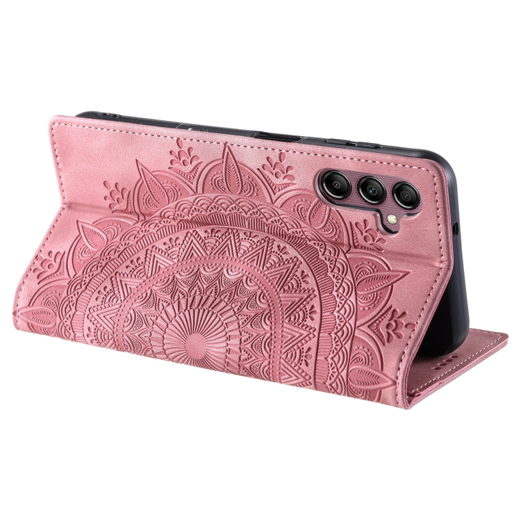 For Samsung Galaxy S25 5G Totem Embossed Magnetic Leather Phone Case(Rose Gold) - Galaxy S25 5G Cases by PMC Jewellery | Online Shopping South Africa | PMC Jewellery | Buy Now Pay Later Mobicred