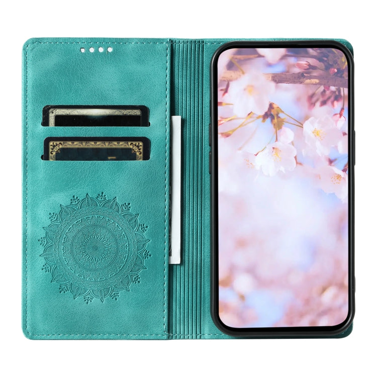 For Samsung Galaxy S25 5G Totem Embossed Magnetic Leather Phone Case(Green) - Galaxy S25 5G Cases by PMC Jewellery | Online Shopping South Africa | PMC Jewellery | Buy Now Pay Later Mobicred