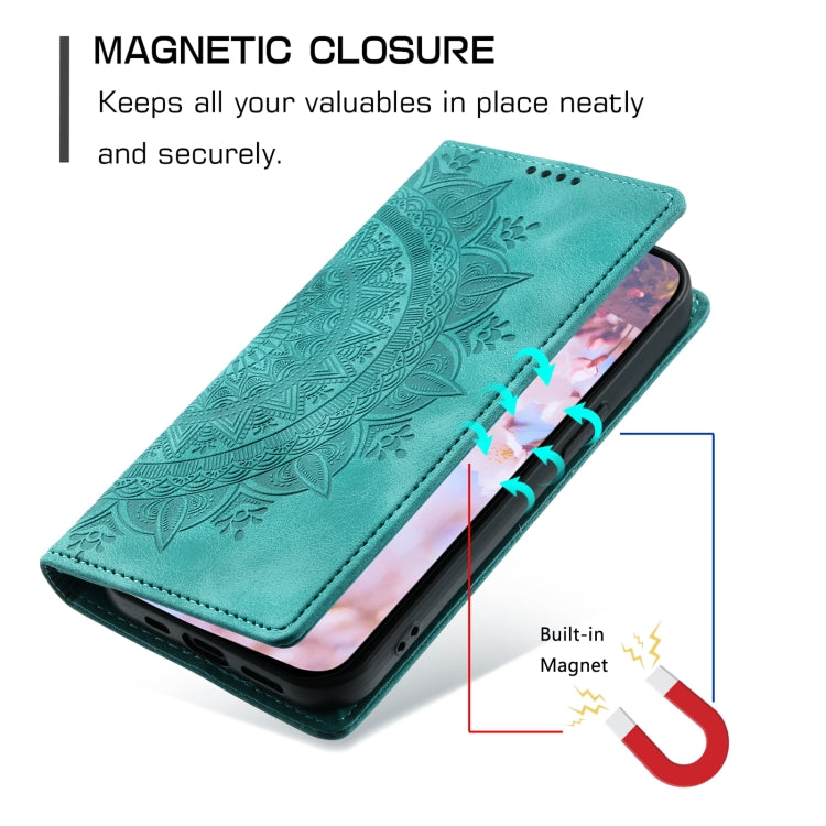 For Samsung Galaxy S25 5G Totem Embossed Magnetic Leather Phone Case(Green) - Galaxy S25 5G Cases by PMC Jewellery | Online Shopping South Africa | PMC Jewellery | Buy Now Pay Later Mobicred