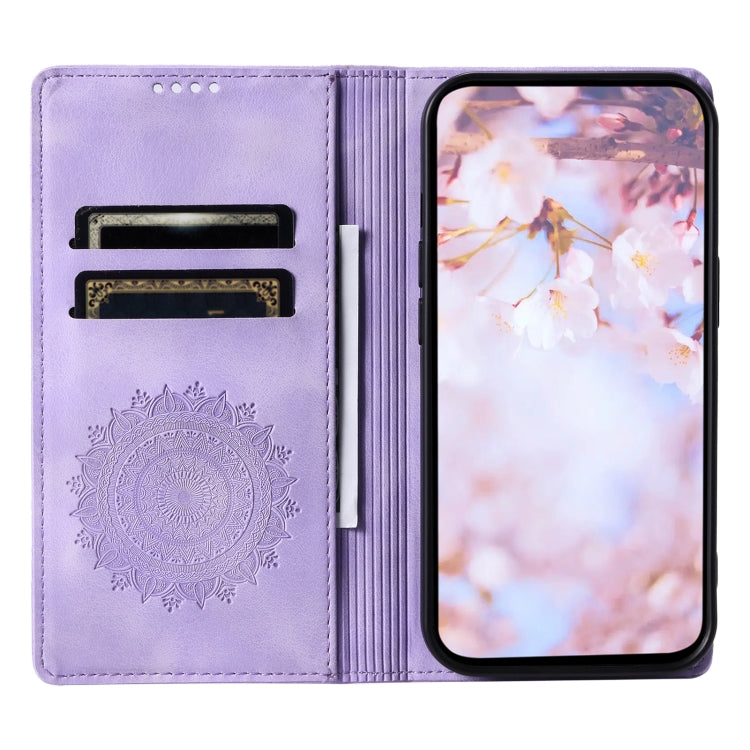 For Samsung Galaxy S25 5G Totem Embossed Magnetic Leather Phone Case(Purple) - Galaxy S25 5G Cases by PMC Jewellery | Online Shopping South Africa | PMC Jewellery | Buy Now Pay Later Mobicred