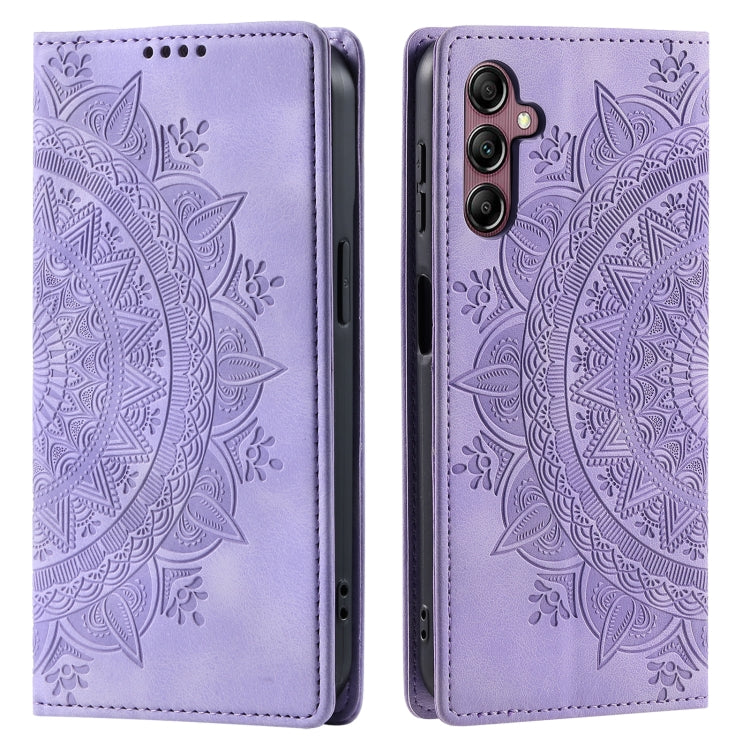 For Samsung Galaxy S25+ 5G Totem Embossed Magnetic Leather Phone Case(Purple) - Galaxy S25+ 5G Cases by PMC Jewellery | Online Shopping South Africa | PMC Jewellery | Buy Now Pay Later Mobicred