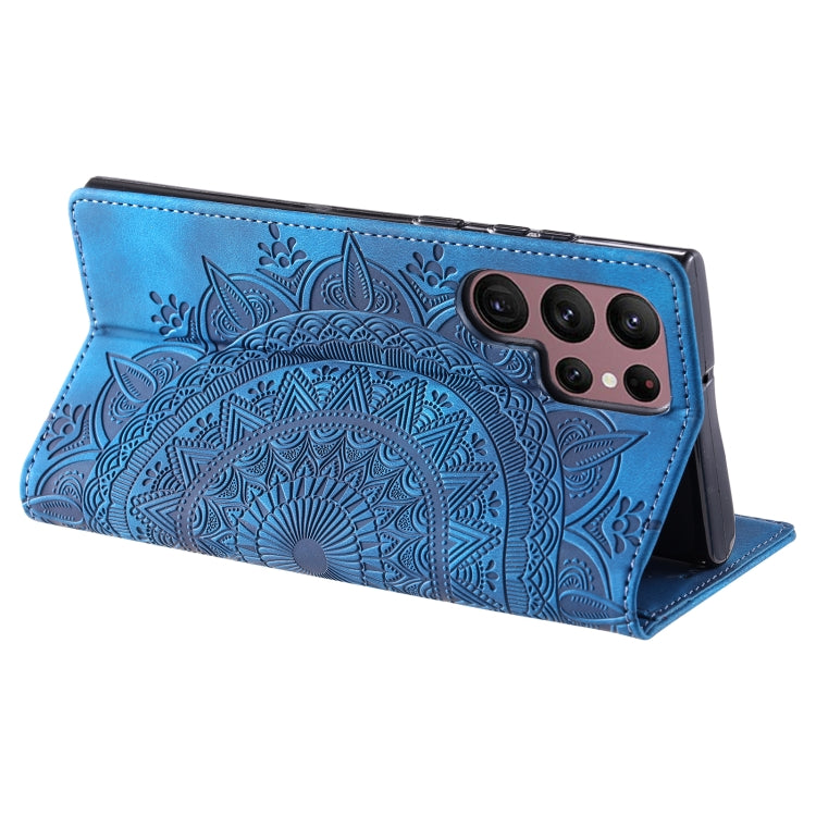 For Samsung Galaxy S25 Ultra 5G Totem Embossed Magnetic Leather Phone Case(Blue) - Galaxy S25 Ultra 5G Cases by PMC Jewellery | Online Shopping South Africa | PMC Jewellery | Buy Now Pay Later Mobicred
