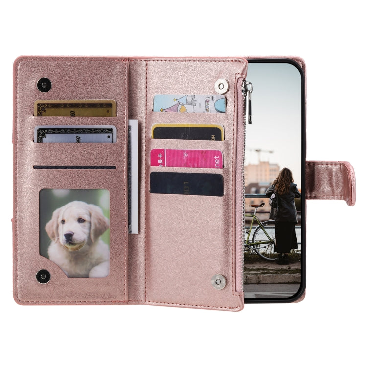 For Samsung Galaxy S25 Ultra 5G Glitter Lattice Zipper Wallet Leather Phone Case(Rose Gold) - Galaxy S25 Ultra 5G Cases by PMC TechLife | Online Shopping South Africa | PMC TechLife | Buy Now Pay Later Mobicred