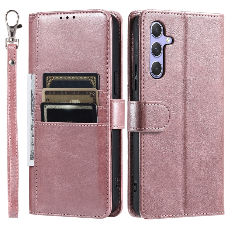 For Samsung Galaxy S25+ 5G Simple 6-Card Wallet Leather Phone Case(Rose Gold) - Galaxy S25+ 5G Cases by PMC TechLife | Online Shopping South Africa | PMC TechLife | Buy Now Pay Later Mobicred