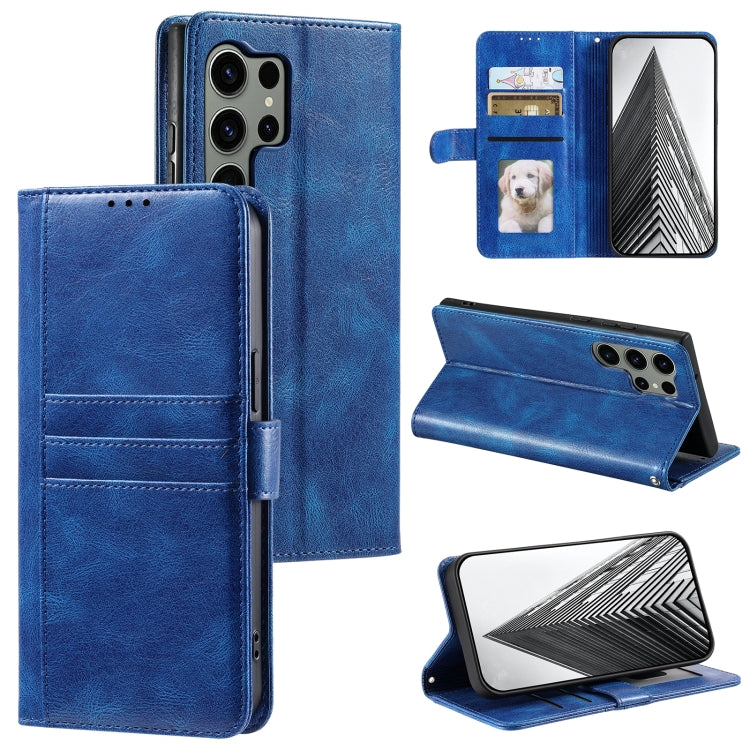 For Samsung Galaxy S25 Ultra 5G Simple 6-Card Wallet Leather Phone Case(Blue) - Galaxy S25 Ultra 5G Cases by PMC TechLife | Online Shopping South Africa | PMC TechLife | Buy Now Pay Later Mobicred