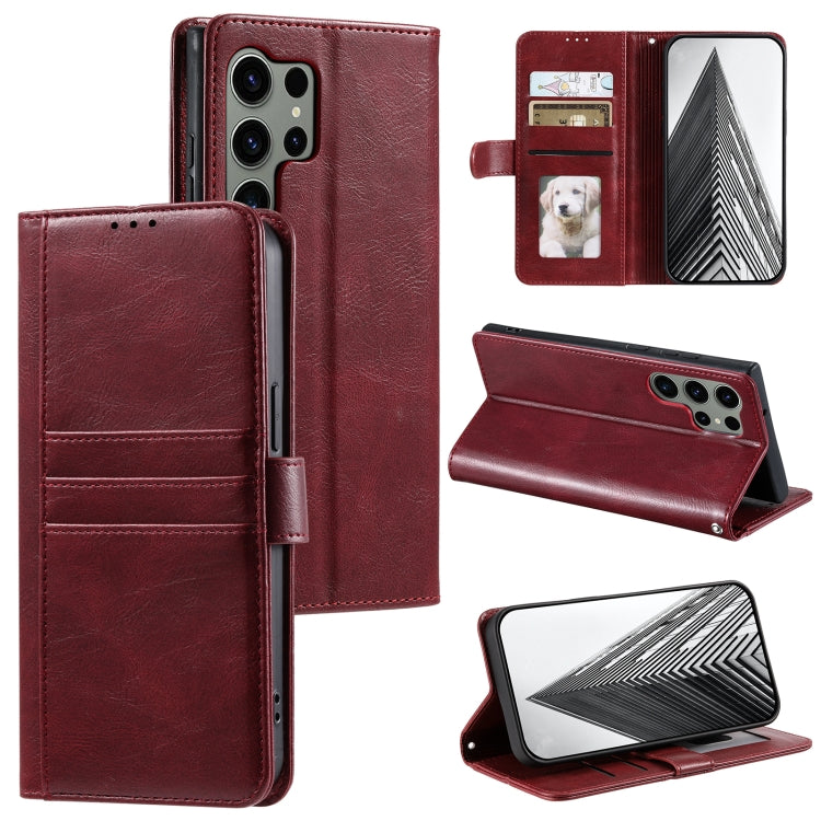 For Samsung Galaxy S25 Ultra 5G Simple 6-Card Wallet Leather Phone Case(Wine Red) - Galaxy S25 Ultra 5G Cases by PMC TechLife | Online Shopping South Africa | PMC TechLife | Buy Now Pay Later Mobicred