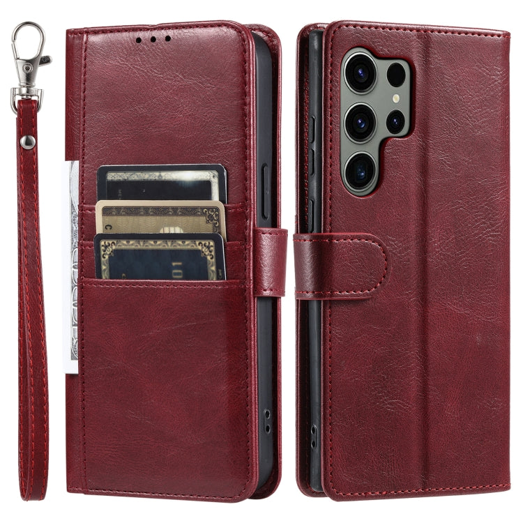 For Samsung Galaxy S25 Ultra 5G Simple 6-Card Wallet Leather Phone Case(Wine Red) - Galaxy S25 Ultra 5G Cases by PMC TechLife | Online Shopping South Africa | PMC TechLife | Buy Now Pay Later Mobicred