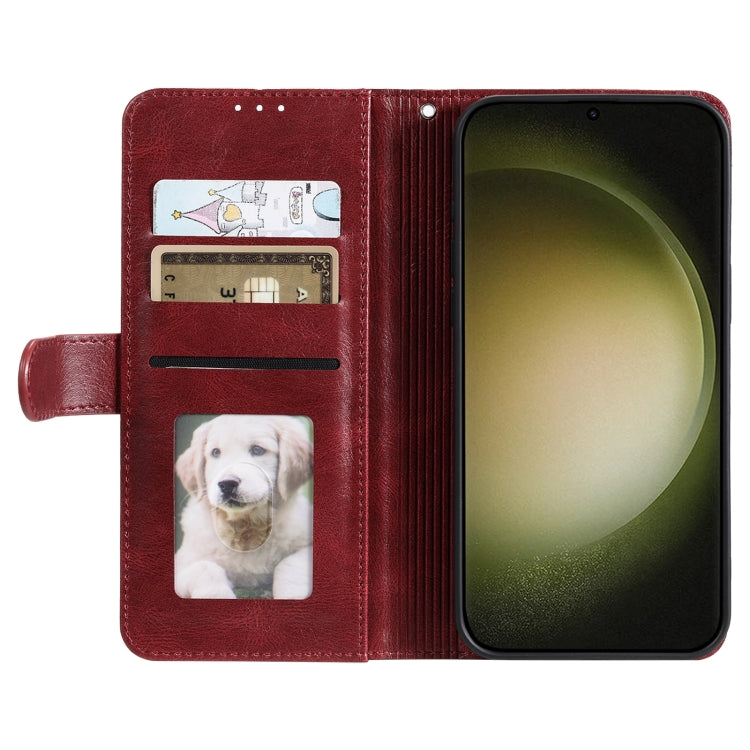 For Samsung Galaxy S25 Ultra 5G Simple 6-Card Wallet Leather Phone Case(Wine Red) - Galaxy S25 Ultra 5G Cases by PMC TechLife | Online Shopping South Africa | PMC TechLife | Buy Now Pay Later Mobicred