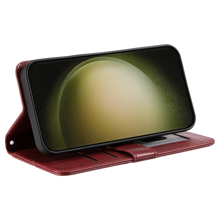 For Samsung Galaxy S25 Ultra 5G Simple 6-Card Wallet Leather Phone Case(Wine Red) - Galaxy S25 Ultra 5G Cases by PMC TechLife | Online Shopping South Africa | PMC TechLife | Buy Now Pay Later Mobicred