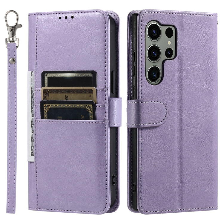 For Samsung Galaxy S25 Ultra 5G Simple 6-Card Wallet Leather Phone Case(Purple) - Galaxy S25 Ultra 5G Cases by PMC TechLife | Online Shopping South Africa | PMC TechLife | Buy Now Pay Later Mobicred