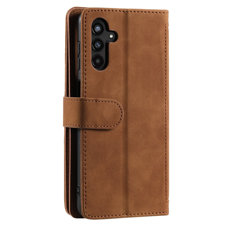 For Samsung Galaxy S25+ 5G Nine Card Zipper Bag Leather Phone Case with Lanyard(Brown) - Galaxy S25+ 5G Cases by PMC TechLife | Online Shopping South Africa | PMC TechLife | Buy Now Pay Later Mobicred
