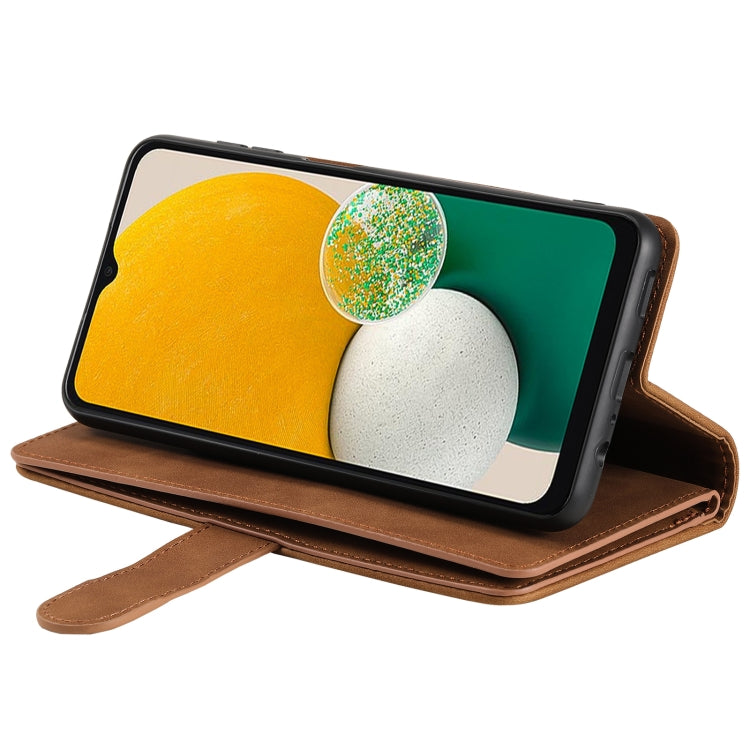 For Samsung Galaxy S25+ 5G Nine Card Zipper Bag Leather Phone Case with Lanyard(Brown) - Galaxy S25+ 5G Cases by PMC TechLife | Online Shopping South Africa | PMC TechLife | Buy Now Pay Later Mobicred