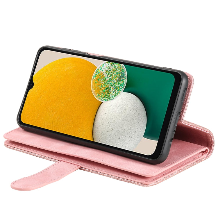 For Samsung Galaxy S25+ 5G Nine Card Zipper Bag Leather Phone Case with Lanyard(Pink) - Galaxy S25+ 5G Cases by PMC TechLife | Online Shopping South Africa | PMC TechLife | Buy Now Pay Later Mobicred