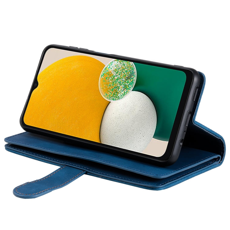 For Samsung Galaxy S25 Ultra 5G Nine Card Zipper Bag Leather Phone Case with Lanyard(Blue) - Galaxy S25 Ultra 5G Cases by PMC TechLife | Online Shopping South Africa | PMC TechLife | Buy Now Pay Later Mobicred