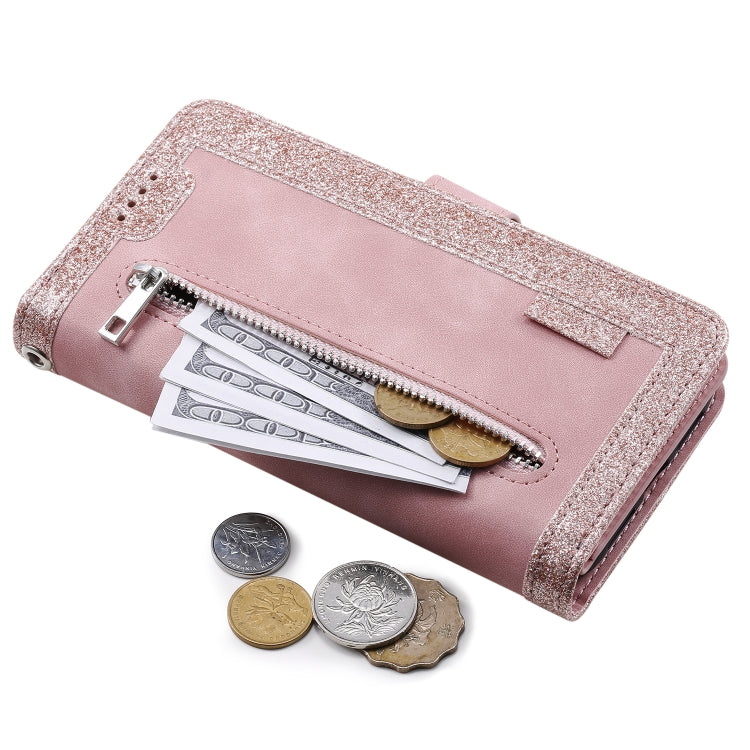 For Samsung Galaxy S25 Ultra 5G Nine Card Zipper Bag Leather Phone Case with Lanyard(Pink) - Galaxy S25 Ultra 5G Cases by PMC TechLife | Online Shopping South Africa | PMC TechLife | Buy Now Pay Later Mobicred