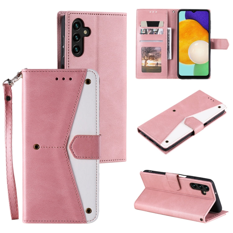 For Samsung Galaxy S25 5G Nail Skin Feel Stitching Calf Texture Leather Phone Case(Rose Gold) - Galaxy S25 5G Cases by PMC TechLife | Online Shopping South Africa | PMC TechLife | Buy Now Pay Later Mobicred